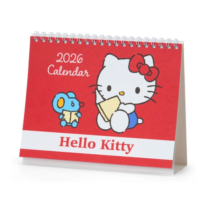 サンリオ 2026年 リングカレンダー ハローキティ 卓上タイプ 予定シール付き スケジュール管理