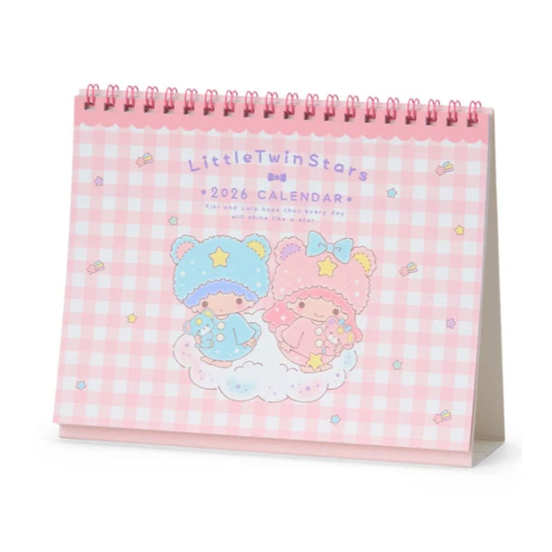 サンリオ 2026年 リングカレンダー ツインスターズ 卓上タイプ 予定シール付き スケジュール管理
