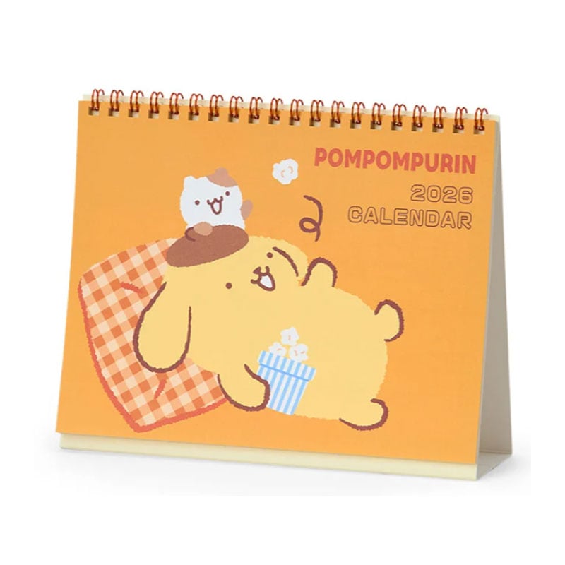 サンリオ 2026年 リングカレンダー ポムポムプリン 卓上タイプ 予定シール付き スケジュール管理