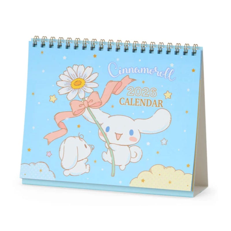 サンリオ 2026年 リングカレンダー シナモロール 卓上タイプ 予定シール付き スケジュール管理