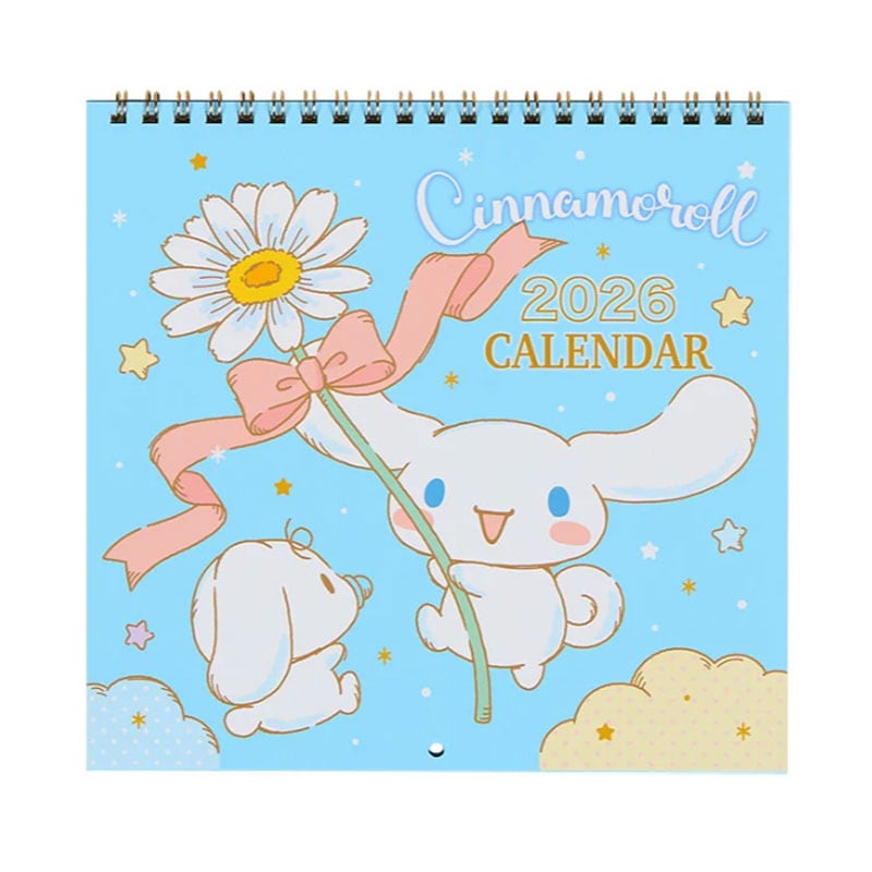 サンリオ 2026年 リングカレンダーM シナモロール 壁掛け 予定シール付き 書き込みスペース有 スケジュール管理