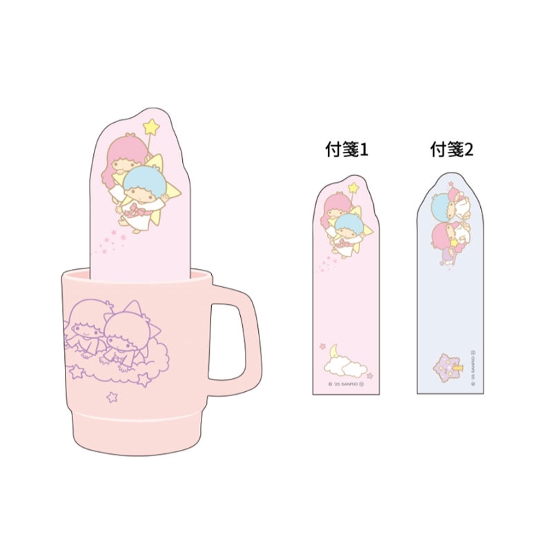 カップケース入り付箋 リトルツインスターズ ピンク 30枚 レトロ 雑貨 グッズ 描き下ろし 限定 サンスター文具