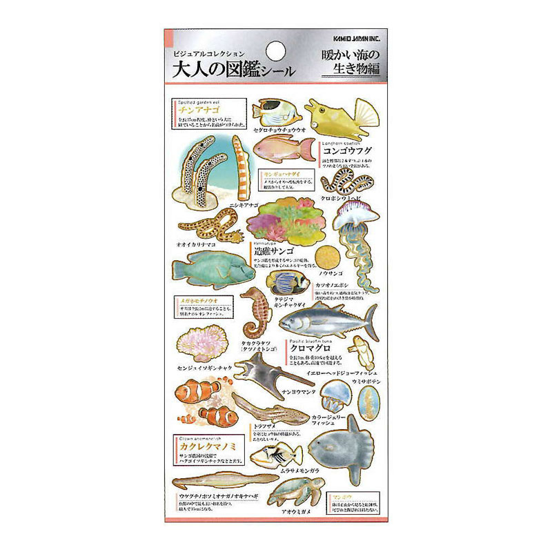 カミオジャパン 大人の図鑑シール 暖海の生き物 コレクション