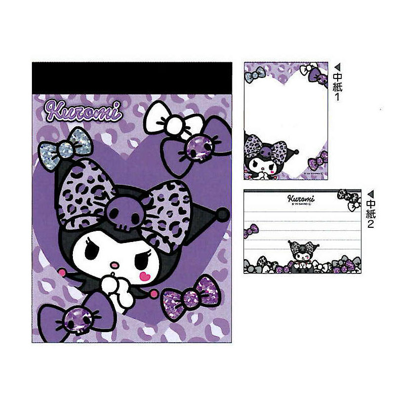 クロミちゃん ビッグリボン ギャルアート ミニメモ 2柄 70枚 かわいい プレゼント ギフト カミオジャパン メモ帳 プチギフト お礼 20冊までメール便対応 文具 大人かわいい