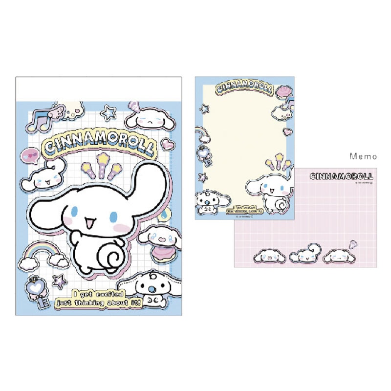 ミニメモ サンリオキャラクターズ ペタペタステッカーズ/シナモロール 2柄 70枚 かわいい ティーズファクトリー メモ帳 プチギフト お礼 20冊までメール便対応 文具 大人かわいい