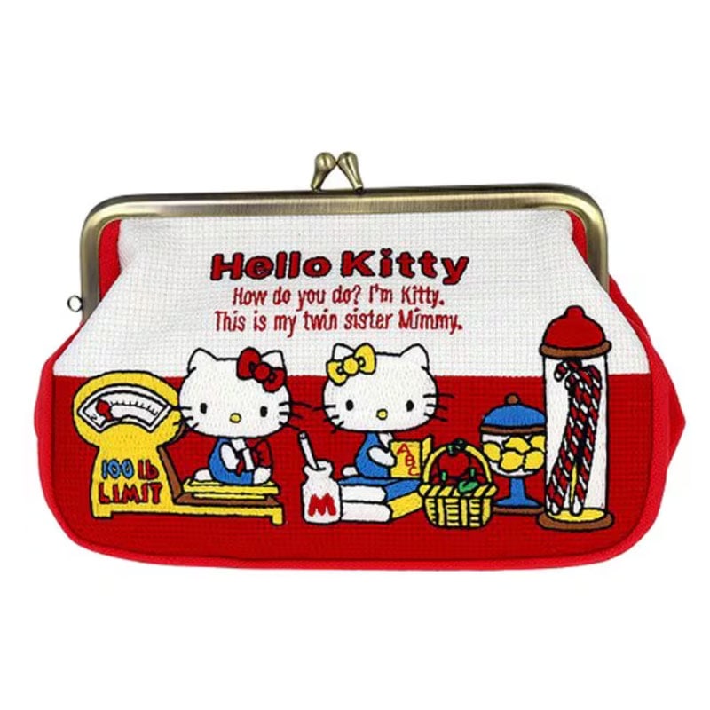畳刺繍ペンポーチ がま口 New Life Collection ハローキティ 刺繍縫製品 小物入れ オシャレ ポーチ サンスター文具 プレゼント