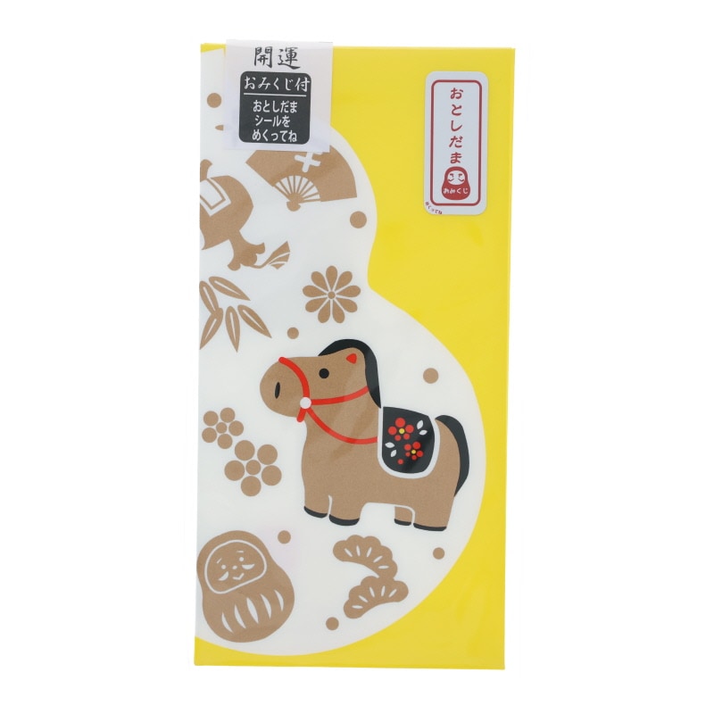 天一堂 2026年 おみくじ付干支 お年玉袋 瓢箪 ウマ 新札用 2枚入り 午年 のし袋 ポチ袋 和柄 限定