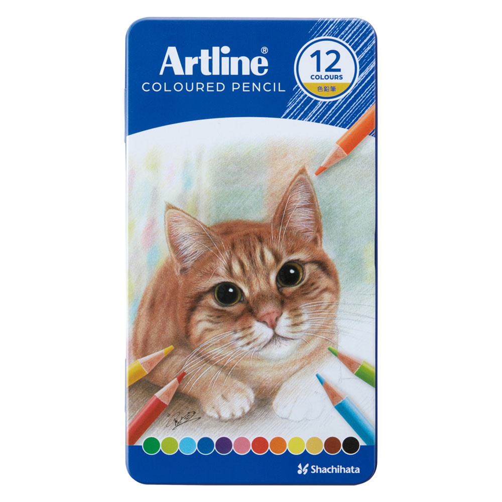 Artline 色鉛筆 12色セット 丸軸 名入れ無料 贈り物 入学祝 プレゼント お祝い オシャレ かわいい アニマル