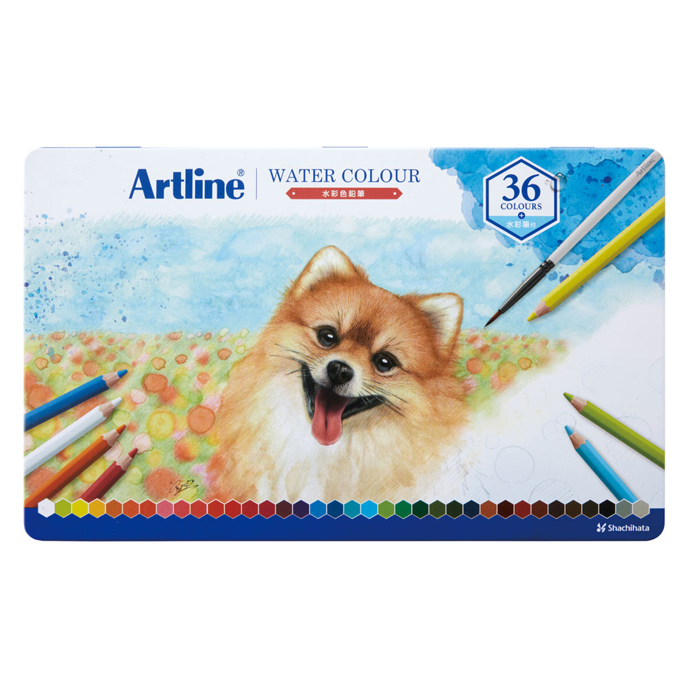 Artline 水彩色鉛筆 36色セット 六角軸 名入れ無料 贈り物 入学祝 プレゼント お祝い オシャレ かわいい アニマル