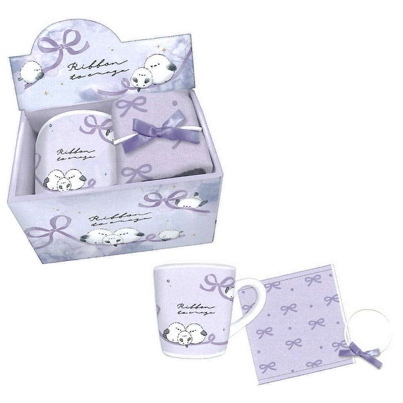クーリア マグカップ&タオル りぼんとえなが ギフトセット プレゼント マグカップ ミニタオル ホワイトデーお返し 母の日 クリスマス