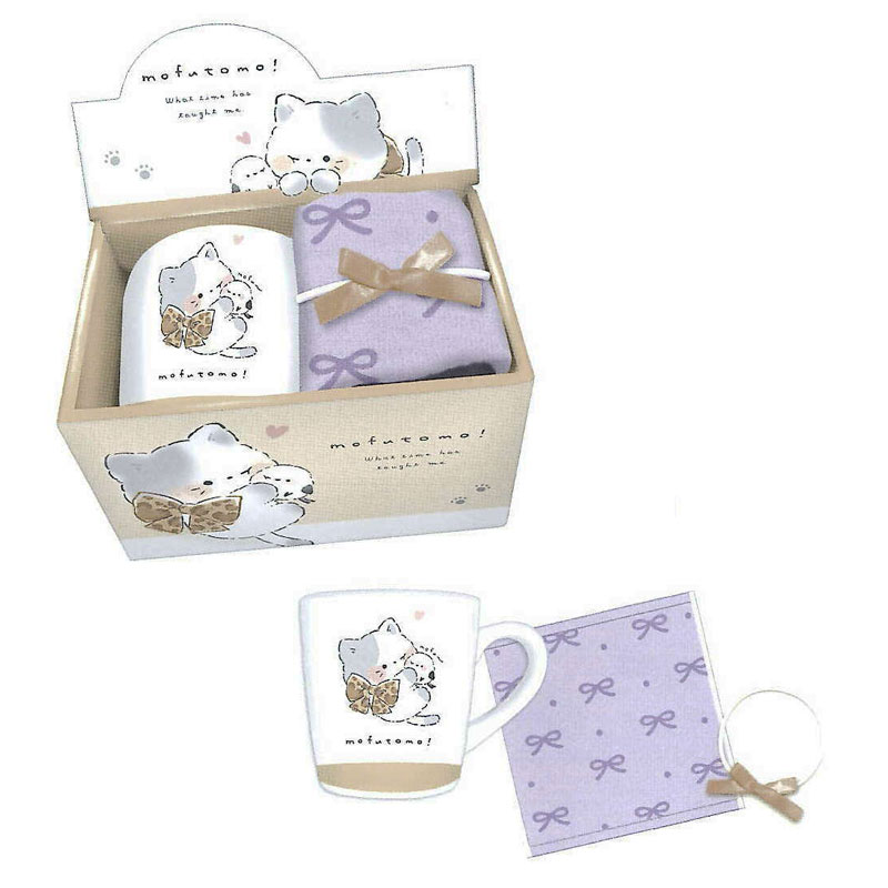 クーリア マグカップ&タオル もふとも ギフトセット プレゼント マグカップ ミニタオル ホワイトデーお返し 母の日 クリスマス