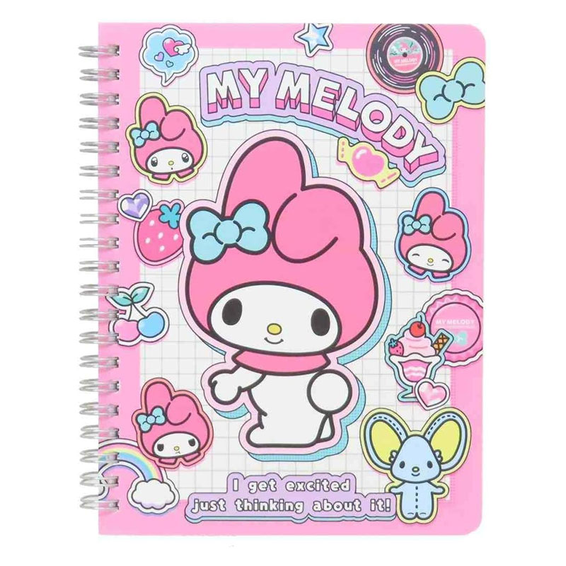 Wリングノート B6 ペタペタステッカーズ マイメロディ 雑貨 グッズ 描き下ろし 限定 サンリオ