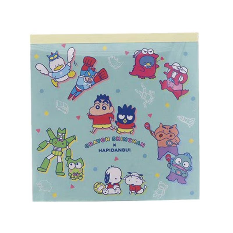 サンスター文具 クレヨンしんちゃん×サンリオキャラクターズ スクエアメモ はぴだんぷい 4柄 100枚 プレゼント 限定