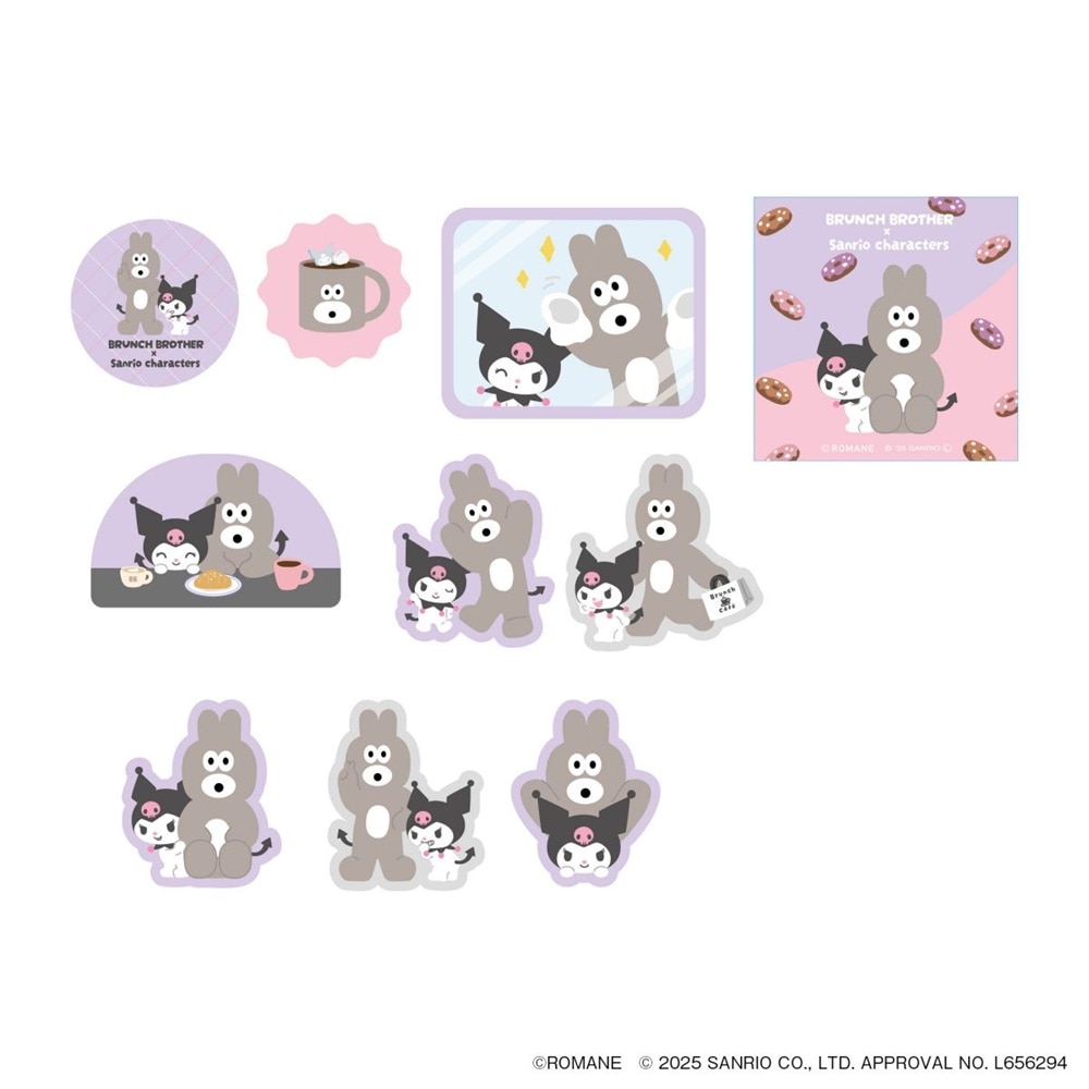 ブランチブラザー×サンリオキャラクターズ フレークステッカー バニー×クロミ 20枚 コラボ かわいい グッズ マークス 限定 プレゼント デコレーション