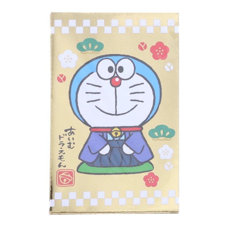 サンリオ ドラえもん ポチ袋 座り 金箔押し 3枚入り 封シール付 三つ折り用 祝儀袋 お年玉袋 2025年 キッズ グッズ プレゼント