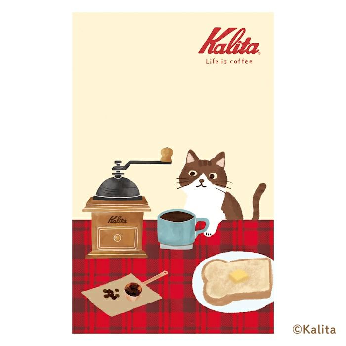 古川紙工 B6 変形中綴じノート Black coffee カリタ 5mm方眼 オシャレ ネコ かわいい プレゼント