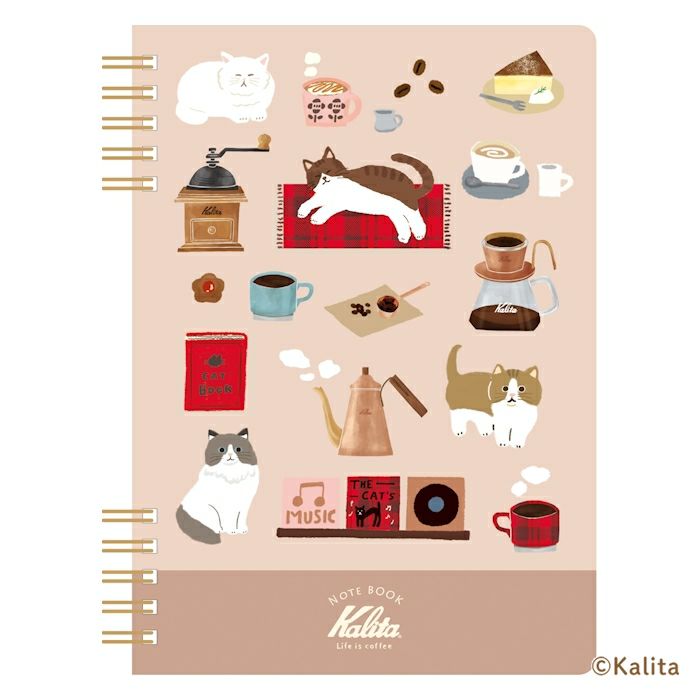 古川紙工 B6 リングノート B カリタ 5mm方眼 オシャレ ネコ かわいい プレゼント