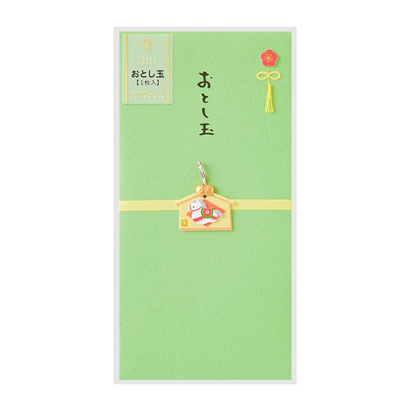 ミドリ PC 金封 お年玉 絵馬柄 2026年 新札用 1枚入り 午年 オシャレ のし袋 ポチ袋 和柄 限定