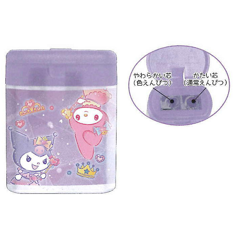 カミオジャパン マイメロディ・クロミ ツイン鉛筆削り キラキラドレス 2穴 持ち運び 2026年 サンリオ 新入学 お祝い 日本製 プレゼント かわいい