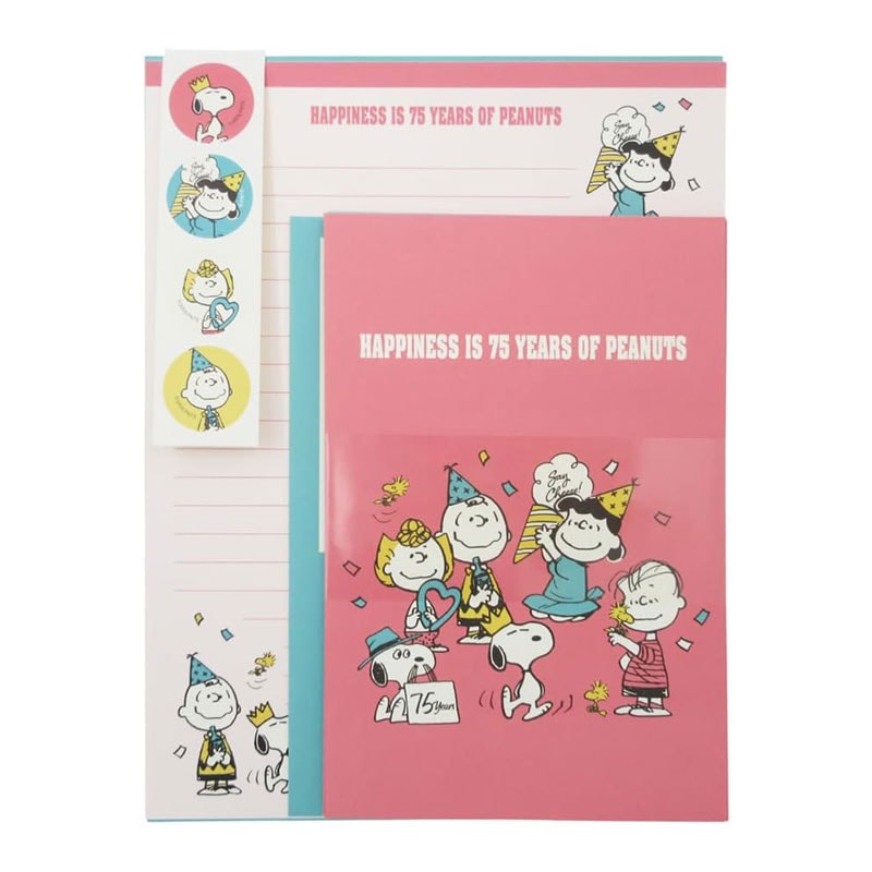 クラックス スヌーピー シール付きレター パーティ 75周年 PEANUTS ピーナッツ プレゼント 日本製