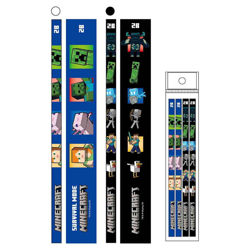 Minecraft マインクラフト 鉛筆セット ブルーブラック 丸軸 2B 4本組 新入学 祝い 名入れ不可 プレゼント