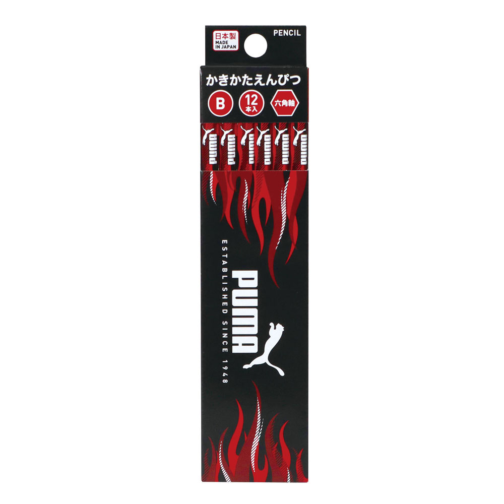 クツワ PUMA かきかた鉛筆 B ダース 六角軸 名入れ ギフト プレゼント 記念品 新入学 祝い
