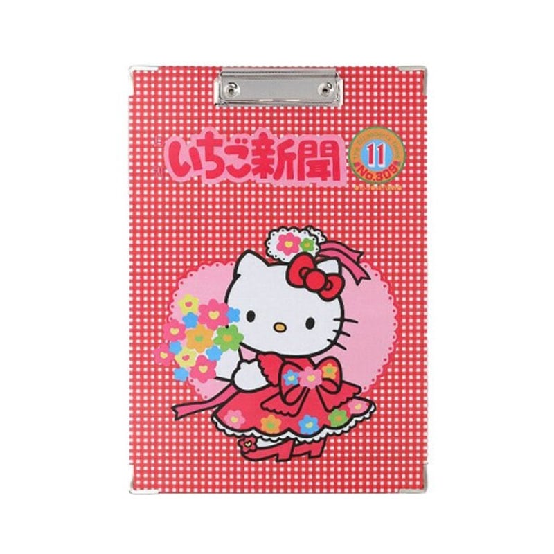 クリップボード サンリオ いちご新聞 チェック 50周年 アニバーサリー かわいい 女子文具 限定 サンスター文具