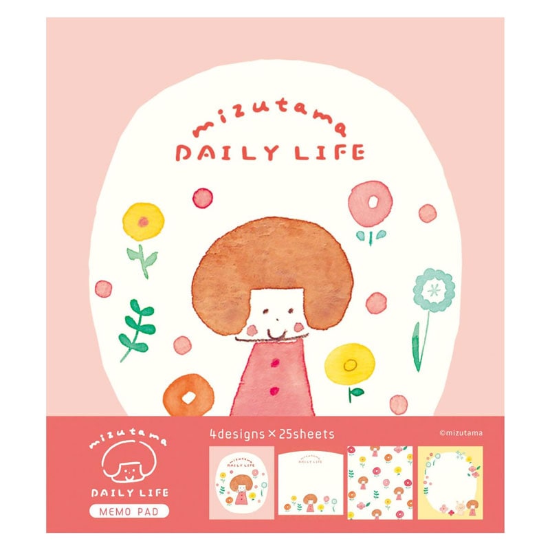 mizutama メモパッド DAILY LIFE かわいいお花 100枚 プレゼント かわいい 限定 オシャレ 日本製
