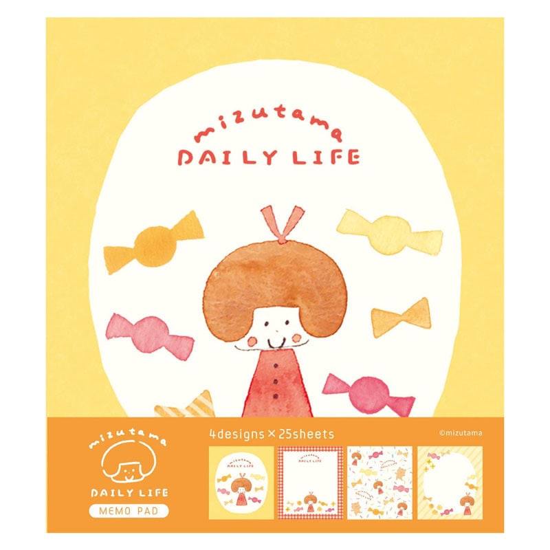 mizutama メモパッド DAILY LIFE あまいキャンディー 100枚 プレゼント かわいい 限定 オシャレ 日本製