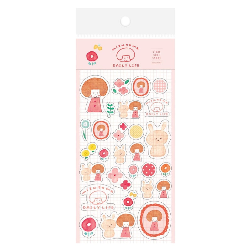 mizutama 透明シールシート DAILY LIFE かわいいお花 デコレーション プレゼント かわいい 限定 オシャレ 日本製