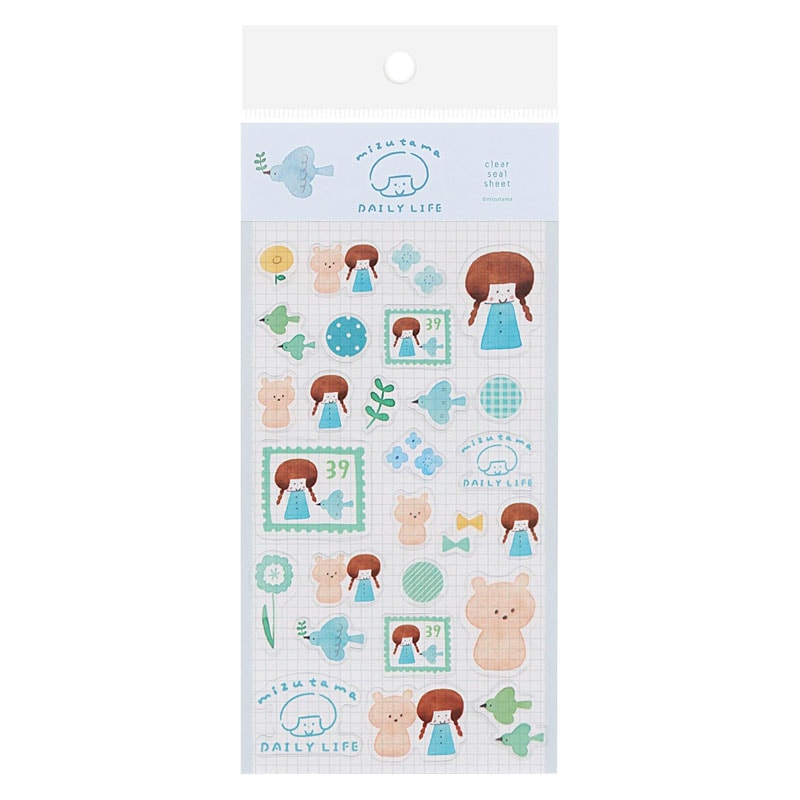 mizutama 透明シールシート DAILY LIFE きれいな小鳥 デコレーション プレゼント かわいい 限定 オシャレ 日本製