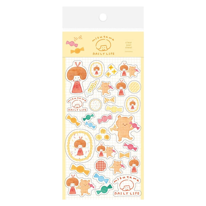 mizutama 透明シールシート DAILY LIFE あまいキャンディー デコレーション プレゼント かわいい 限定 オシャレ 日本製