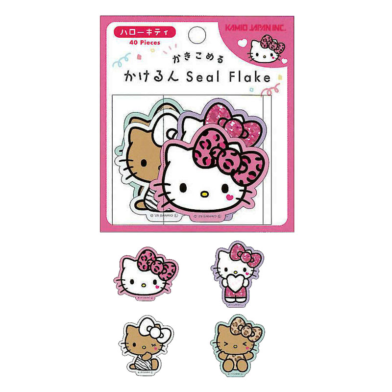 カミオジャパン かきこめる かけるんシールフレーク ハローキティ/ギャル ステッカー デコレーション 40枚入り 書き込める かわいい