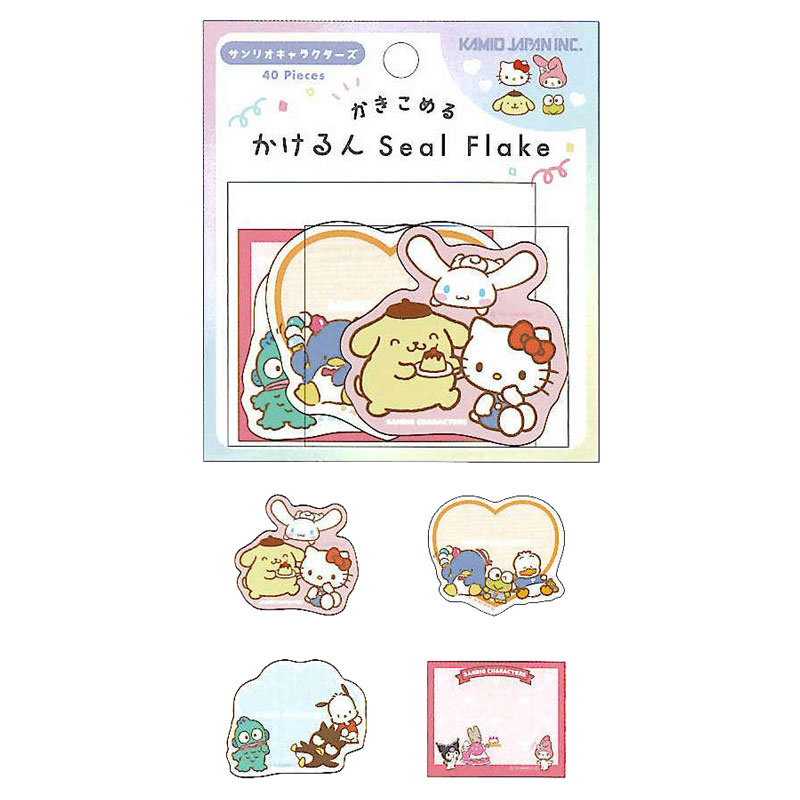 カミオジャパン かきこめる かけるんシールフレーク サンリオキャラクターズ ステッカー デコレーション 40枚入り 書き込める かわいい