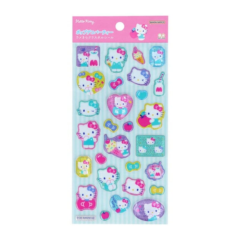 ラメきらクリスタルシール ハローキティ グリッターシール ぷっくりシール かわいい コレクション デコレーション オシャレ サンスター文具