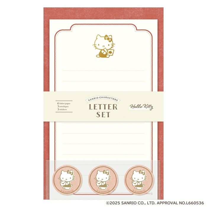 箔押しミニレターセット サンリオキャラクターズ ハローキティ コラボ 雑貨 グッズ 描き下ろし 限定 古川紙工