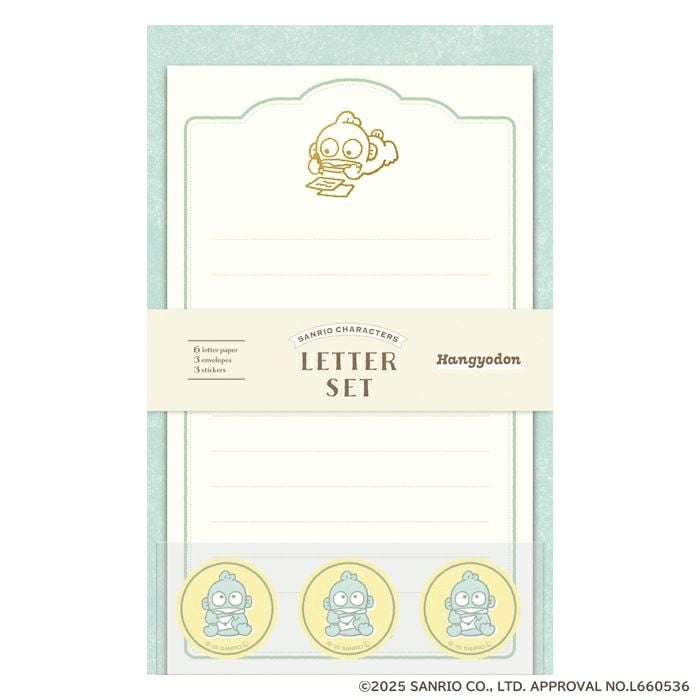 箔押しミニレターセット サンリオキャラクターズ ハンギョドン コラボ 雑貨 グッズ 描き下ろし 限定 古川紙工