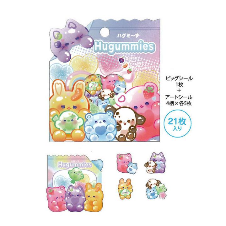 クラックス ミニシールフレーク ハグミーず ステッカー デコレーション 21枚入り