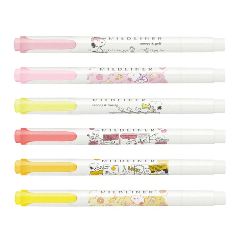 ゼブラ スヌーピー わくわくステーショナリー マイルドライナー 6色セット 蛍光ペン マーカー 限定 水性顔料 プレゼント 日本製