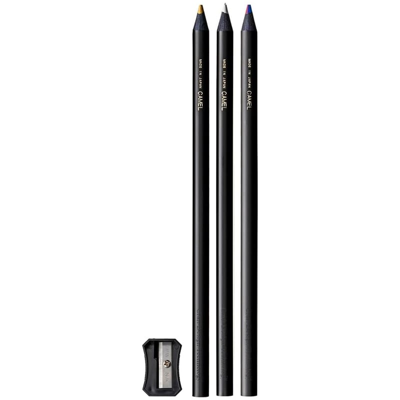 クラフトデザインテクノロジー CDT 黒色鉛筆セット 3本入り 削り器付き