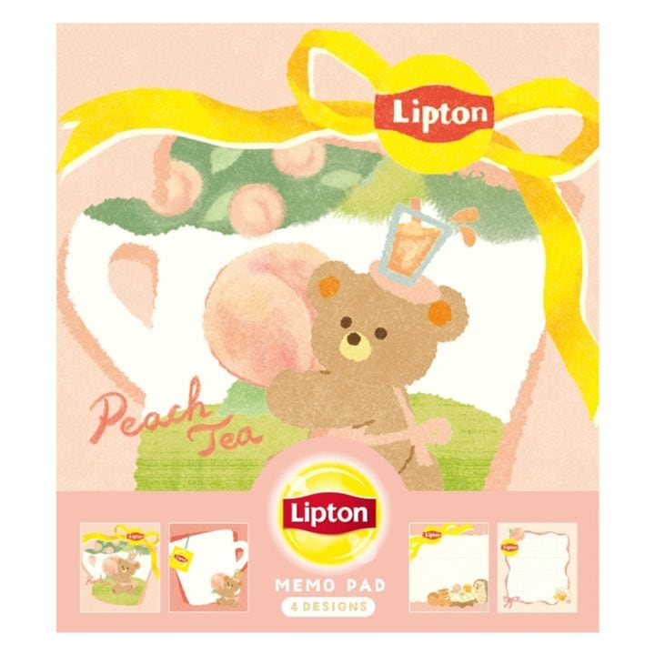 古川紙工 メモパッド Lipton ピーチティー 4柄 100枚 オシャレ コラボ かわいい プレゼント