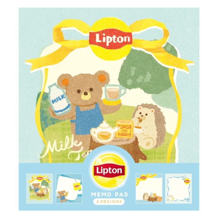 古川紙工 メモパッド Lipton ミルクティー 4柄 100枚 オシャレ コラボ かわいい プレゼント