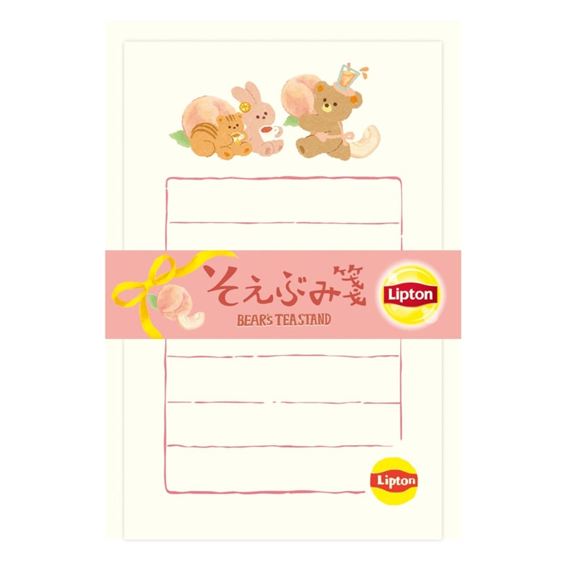 そえぶみ箋 Lipton ピーチティー コラボ 雑貨 グッズ 描き下ろし 限定 古川紙工 オシャレ かわいい プレゼント