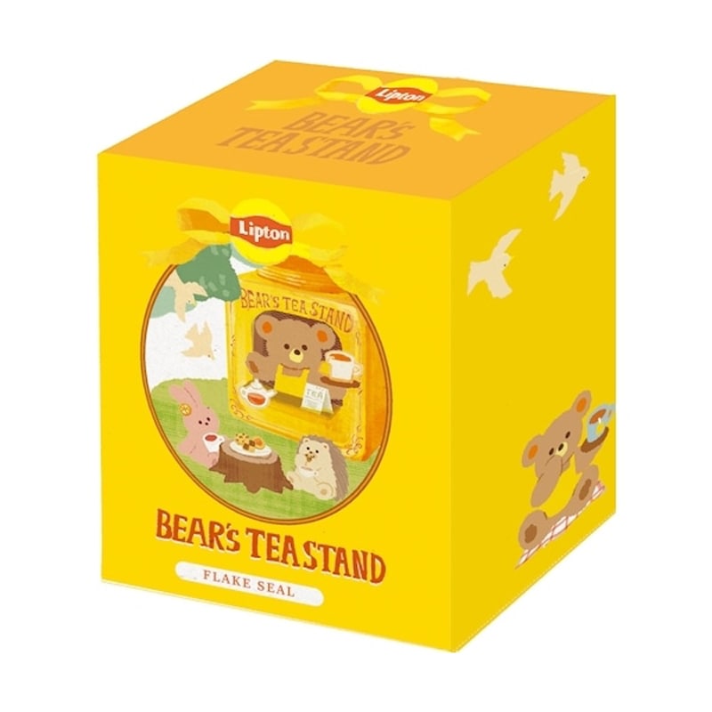 箱入りフレークシール Lipton ストレートティー 20枚入り コラボ 雑貨 グッズ 描き下ろし 限定 古川紙工 デコレーション オシャレ かわいい プレゼント