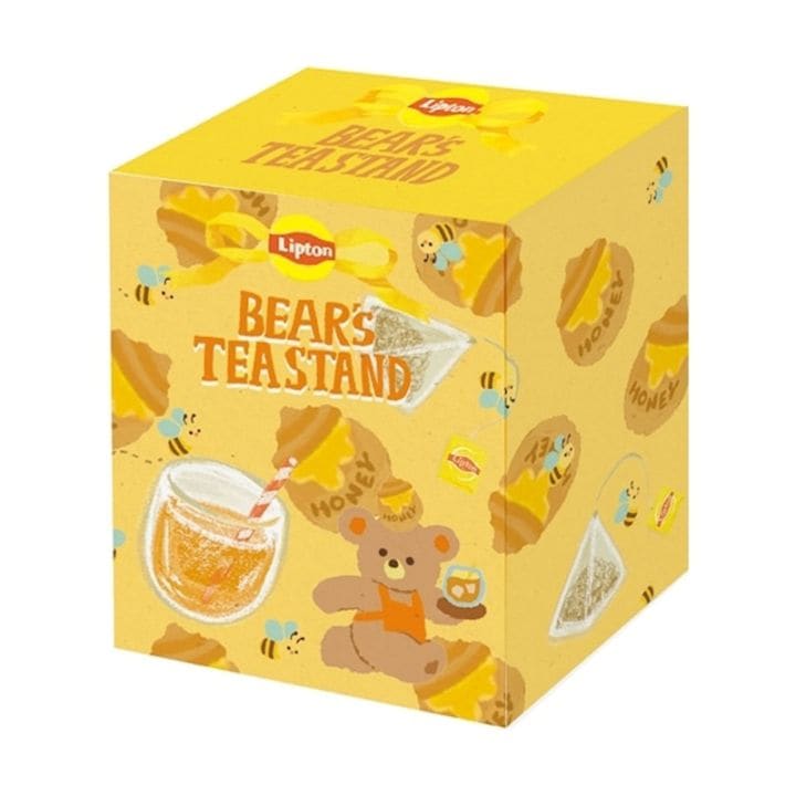 箱入りフレークシール Lipton ハニーティー 20枚入り コラボ 雑貨 グッズ 描き下ろし 限定 古川紙工 デコレーション オシャレ かわいい プレゼント