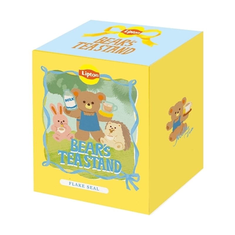 箱入りフレークシール Lipton ミルクティー 20枚入り コラボ 雑貨 グッズ 描き下ろし 限定 古川紙工 デコレーション オシャレ かわいい プレゼント