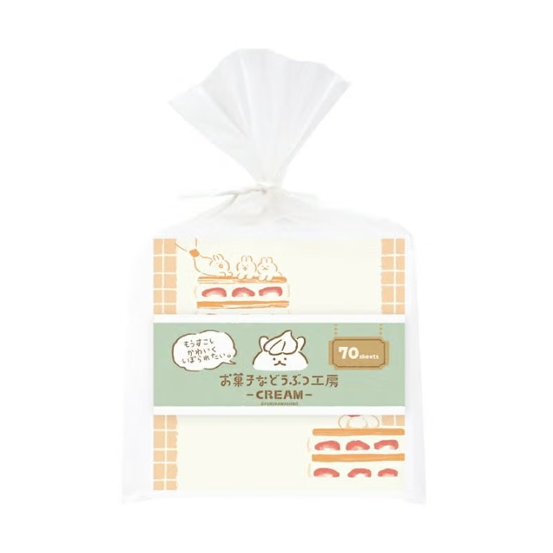 古川紙工 お菓子などうぶつ工房 お持ち帰りメモブロック ウサギ 70枚 かわいい 日本製 美濃和紙