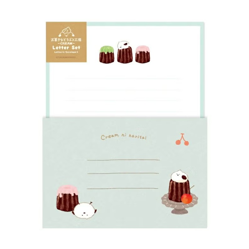 古川紙工 お菓子などうぶつ工房 レターセット トリ プレゼント かわいい 落水紙