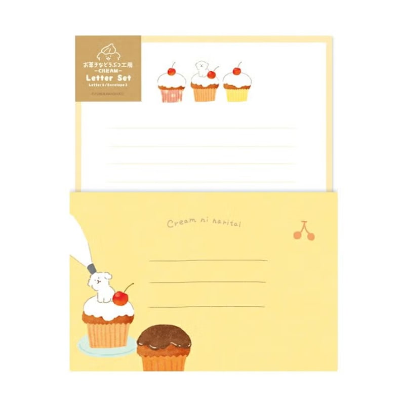 古川紙工 お菓子などうぶつ工房 レターセット イヌ プレゼント かわいい 落水紙