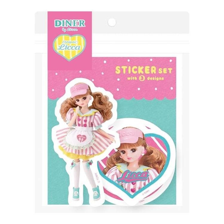 Oshigoto Licca リカちゃん ステッカー3柄セット ダイナーカフェ かわいい プレゼント デコレーション 古川紙工